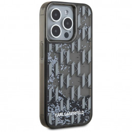 „Karl Lagerfeld“ „Liquide Glitter Monogram Gradient“ dėklas, skirtas „iPhone 15 Pro Max“ – juodas