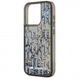 „Karl Lagerfeld“ „Liquide Glitter Monogram Gradient“ dėklas, skirtas „iPhone 15 Pro Max“ – juodas