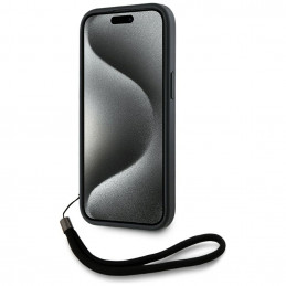 Karl Lagerfeld Saffiano Athleisure Stripes Cord iPhone 15 dėklas – raudonas