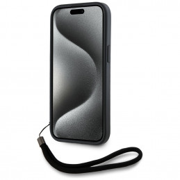 Karl Lagerfeld Saffiano Athleisure Stripes laidinis dėklas iPhone 15 Pro Max – raudonas