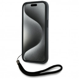 Karl Lagerfeld Saffiano Athleisure Stripes laidinis dėklas iPhone 15 Pro Max – rožinis