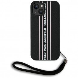 Karl Lagerfeld Saffiano Athleisure Stripes iPhone 15 dėklas – rožinis