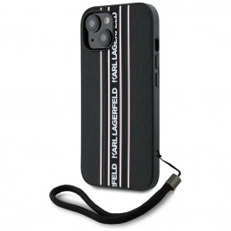 Karl Lagerfeld Saffiano Athleisure Stripes iPhone 15 dėklas – rožinis