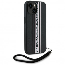 Karl Lagerfeld Saffiano Athleisure Stripes iPhone 15 dėklas – rožinis