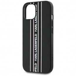 Karl Lagerfeld Saffiano Athleisure Stripes iPhone 15 dėklas – rožinis