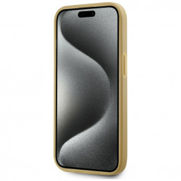 Karl Lagerfeld raukšlėto metalo „iPhone 15“ dėklas – auksinis