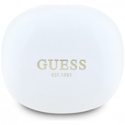 „Guess Flat Classic Logo“ galvanizuotos TWS ausinės – baltos