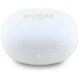 „Guess Flat Classic Logo“ galvanizuotos TWS ausinės – baltos
