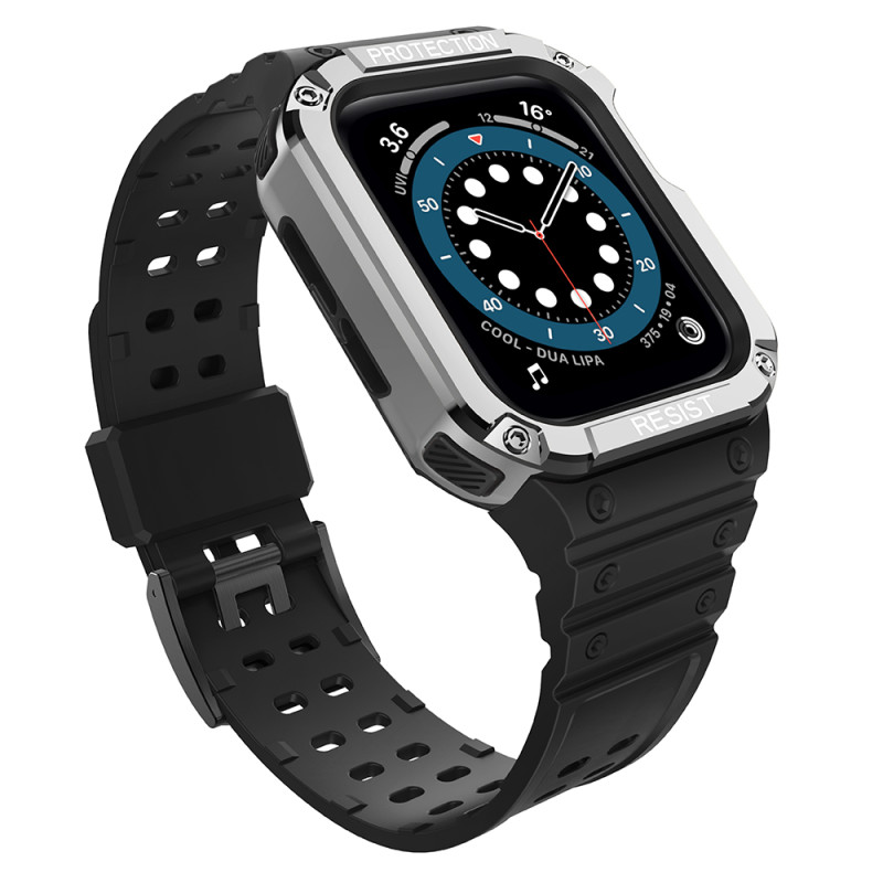 Apsaugokite dirželio juostą su dėklu, skirtu Apple Watch 7 / 6 / 5 / 4 / 3 / 2 / SE (41 / 40 / 38 mm) dėklas, šarvuotas ...