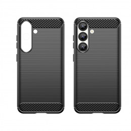Lankstus silikoninis anglies pluošto dėklas, skirtas „Xiaomi 15 Pro“ - juodas