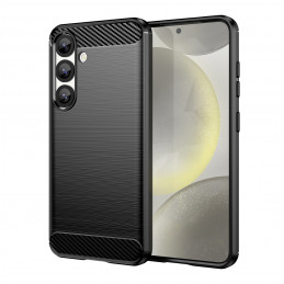 Lankstus silikoninis anglies pluošto dėklas, skirtas „Xiaomi Note 14 Pro 5G“ - juodas