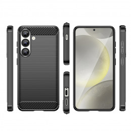 Lankstus silikoninis anglies pluošto dėklas, skirtas „Xiaomi Redmi Turbo 4“ / „Xiaomi Poco X7 Pro“ - juodas