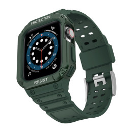 Apsaugokite dirželio juostą su dėklu, skirtu Apple Watch 7 / 6 / 5 / 4 / 3 / 2 / SE (41 / 40 / 38 mm) dėklas, šarvuotas ...
