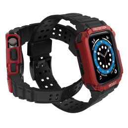 Apsaugokite dirželio juostą su dėklu, skirtu Apple Watch 7 / 6 / 5 / 4 / 3 / 2 / SE (45 / 44 / 42 mm) dėklas, šarvuotas ...