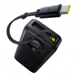 „Baseus Free2Pull“ 20000mAh 65W išorinė baterija su ištraukiamu USB-C laidu - juoda