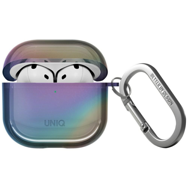 UNIQ Iridescia AirPods 4 pakabinamas dėklas – holografinis, daugiaspalvis