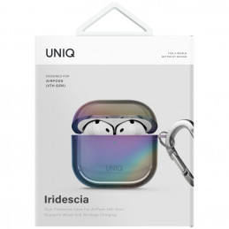 UNIQ Iridescia AirPods 4 pakabinamas dėklas – holografinis, daugiaspalvis