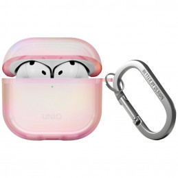 UNIQ Iridescia AirPods 4 pakabinamas dėklas – holografinė rožinė
