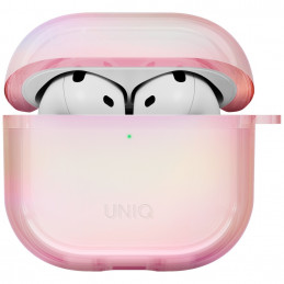 UNIQ Iridescia AirPods 4 pakabinamas dėklas – holografinė rožinė