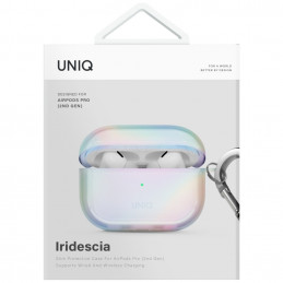 UNIQ Iridescia AirPods Pro 2 pakabinimo dėklas – holografinė balta spalva