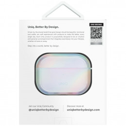 UNIQ Iridescia AirPods Pro 2 pakabinimo dėklas – holografinė balta spalva
