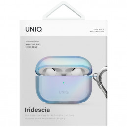 UNIQ Iridescia dėklas, skirtas „AirPods Pro 2“ ausinėms, pakabinamas – holografinės mėlynos spalvos