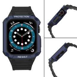 Apsauginė dirželio juosta su dėklu Apple Watch 7/ 6/ 5/ 4/ 3/ 2/ SE (45/ 44/ 42mm) dėklas, šarvuotas laikrodžio dangteli...