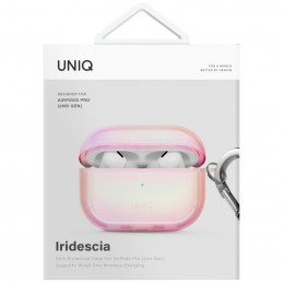 UNIQ Iridescia AirPods Pro 2 pakabinimo dėklas – holografinės rožinės spalvos