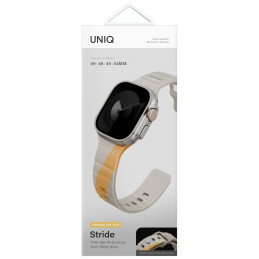UNIQ „Stride De“ guminis dirželis „Apple Watch 44 / 45 / 46 / 49 mm“ – smėlio spalvos