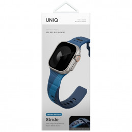 UNIQ „Stride De“ guminis dirželis „Apple Watch 44 / 45 / 46 / 49 mm“ – mėlynas