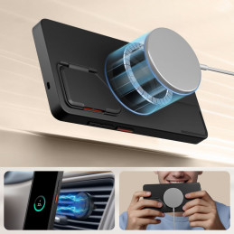 „Tech-Protect Kevlar Aura MagSafe“ dėklas, skirtas „Samsung Galaxy S25 Ultra“ – juodas ir oranžinis