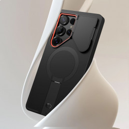 „Tech-Protect Kevlar Aura MagSafe“ dėklas, skirtas „Samsung Galaxy S25 Ultra“ – juodas ir oranžinis