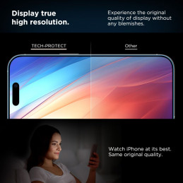 „Tech-Protect Quick Set+“ 2 grūdinto stiklo pakuotė, skirta „iPhone 16 Pro Max“