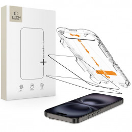 „Tech-Protect Quick Set+“ 2 grūdinto stiklo pakuotė, skirta „iPhone 15“ / „16“