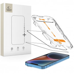 „Tech-Protect Quick Set+“ 2 grūdinto stiklo pakuotė, skirta „iPhone 13 / 13 PRO / 14 / 16e“