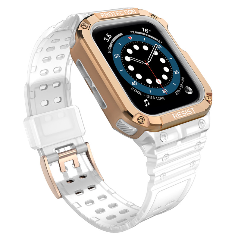 Apsaugokite dirželio juostą su dėklu Apple Watch 7/ 6/ 5/ 4/ 3/ 2/ SE (45/ 44/ 42mm) Šarvuotas laikrodžio dangtelis, ska...