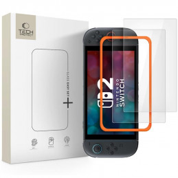 „Tech-Protect Easy Set+“ 2 grūdinto stiklo pakuotė, skirta „Nintendo Switch 2“ – skaidri
