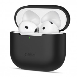 „Tech-Protect“ silikoninis dėklas, skirtas „Apple AirPods 4“ ausinėms – juodas