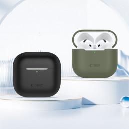 „Tech-Protect“ silikoninis dėklas, skirtas „Apple AirPods 4“ – smėlio spalvos