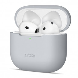 „Tech-Protect“ silikoninis dėklas, skirtas „Apple AirPods 4“ ausinėms – pilkas