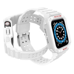 Apsauginė dirželio juosta su dėklu Apple Watch 7/ 6/ 5/ 4/ 3/ 2/ SE (45/ 44/ 42mm) dėklas, šarvuotas laikrodžio dangteli...