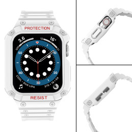 Apsauginė dirželio juosta su dėklu Apple Watch 7/ 6/ 5/ 4/ 3/ 2/ SE (45/ 44/ 42mm) dėklas, šarvuotas laikrodžio dangteli...