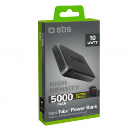 SBS NanoTube 5000 mAh didelio tankio išorinė baterija – juoda