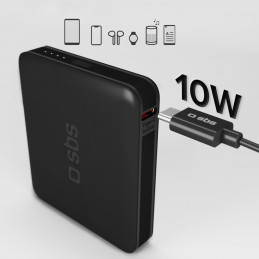 SBS NanoTube 5000 mAh didelio tankio išorinė baterija – juoda