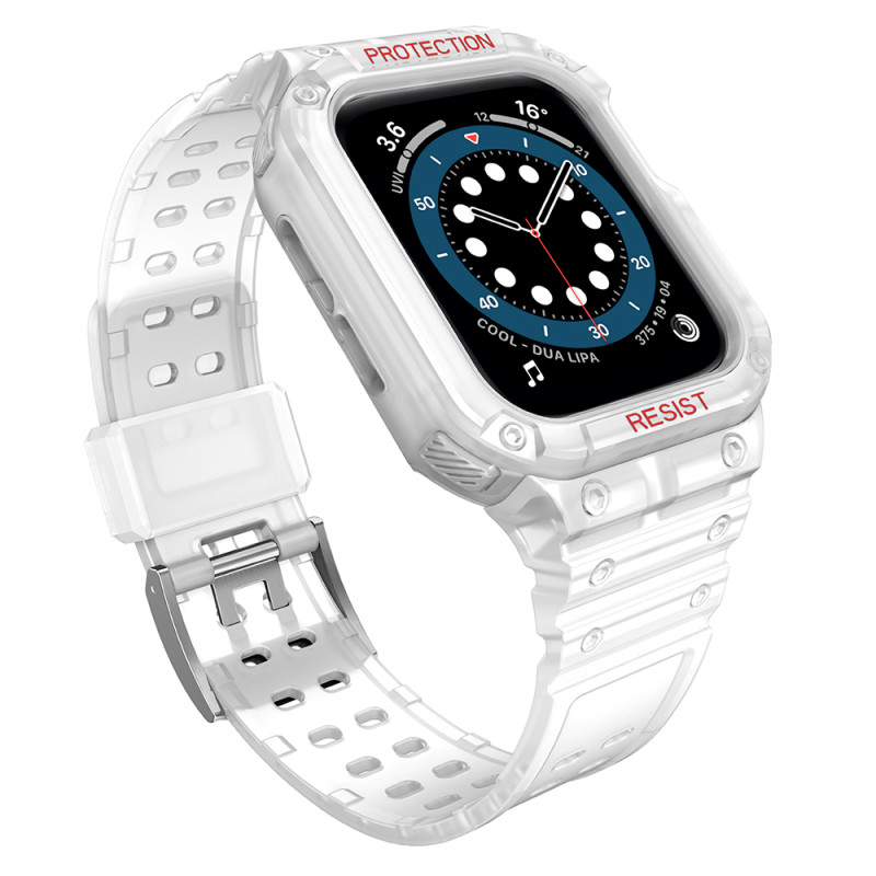 Apsaugokite dirželio juostą su dėklu Apple Watch 7 / 6 / 5 / 4 / 3 / 2 / SE (45 / 44 / 42 mm) dėklas, šarvuotas laikrodž...