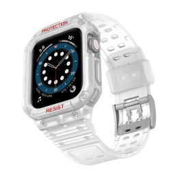 Apsaugokite dirželio juostą su dėklu Apple Watch 7 / 6 / 5 / 4 / 3 / 2 / SE (45 / 44 / 42 mm) dėklas, šarvuotas laikrodž...