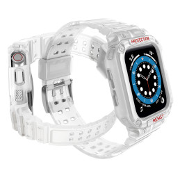 Apsaugokite dirželio juostą su dėklu Apple Watch 7 / 6 / 5 / 4 / 3 / 2 / SE (45 / 44 / 42 mm) dėklas, šarvuotas laikrodž...