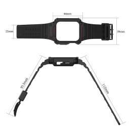 Apsaugokite dirželio juostą su dėklu Apple Watch 7 / 6 / 5 / 4 / 3 / 2 / SE (45 / 44 / 42 mm) dėklas, šarvuotas laikrodž...
