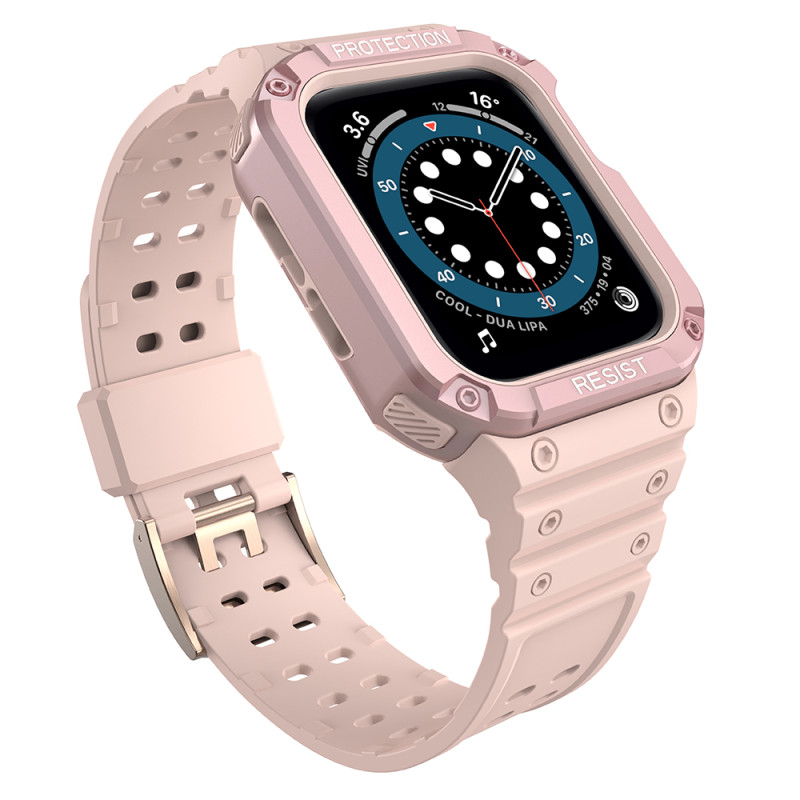 Apsaugokite dirželio juostą su dėklu Apple Watch 7 / 6 / 5 / 4 / 3 / 2 / SE (45 / 44 / 42 mm) dėklas, šarvuotas laikrodž...