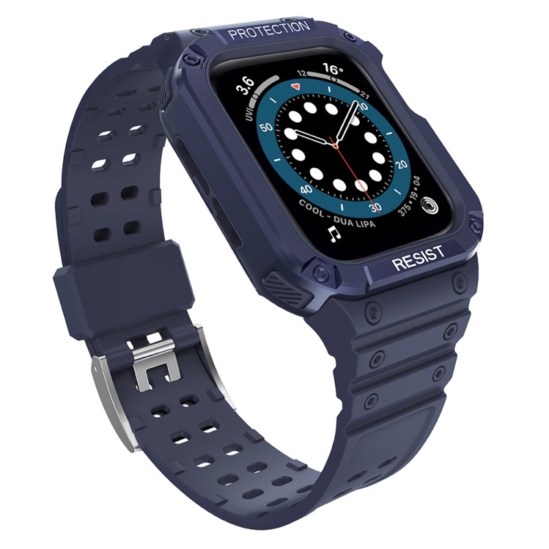 Apsaugokite dirželio juostą su dėklu Apple Watch 7 / 6 / 5 / 4 / 3 / 2 / SE (45 / 44 / 42 mm) dėklas, šarvuotas laikrodž...
